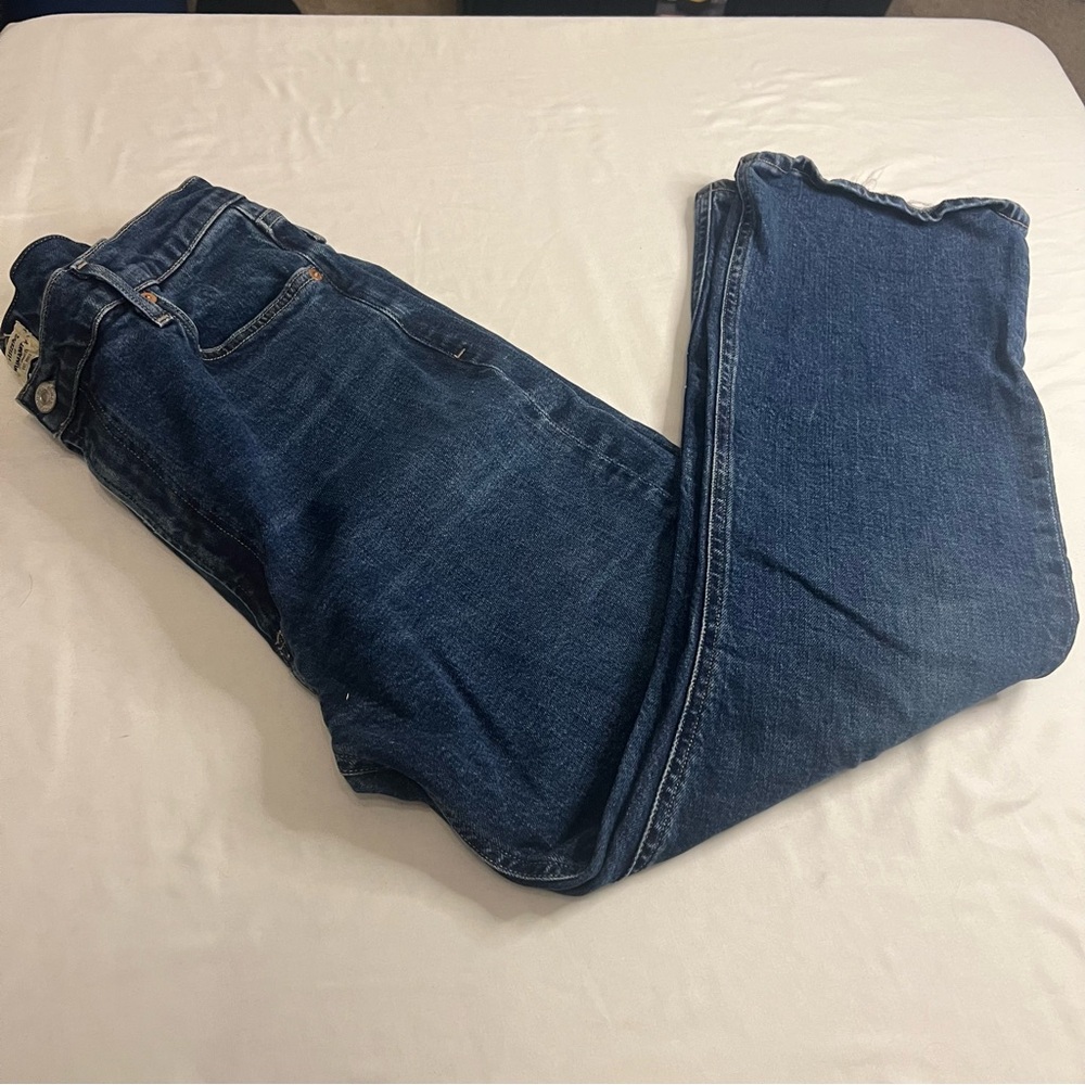 Citizens of Humanity Demy Cropped Flare Jeans Size 31 Raw Hem Stretch Denim